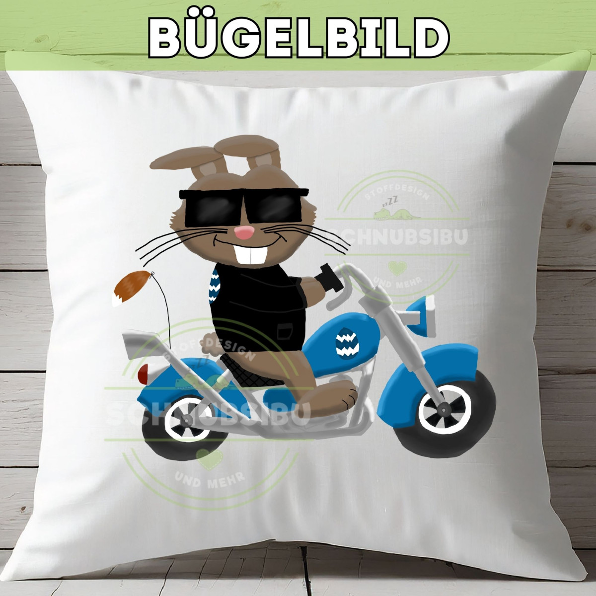 Bügelbild Kurt Karotte blau